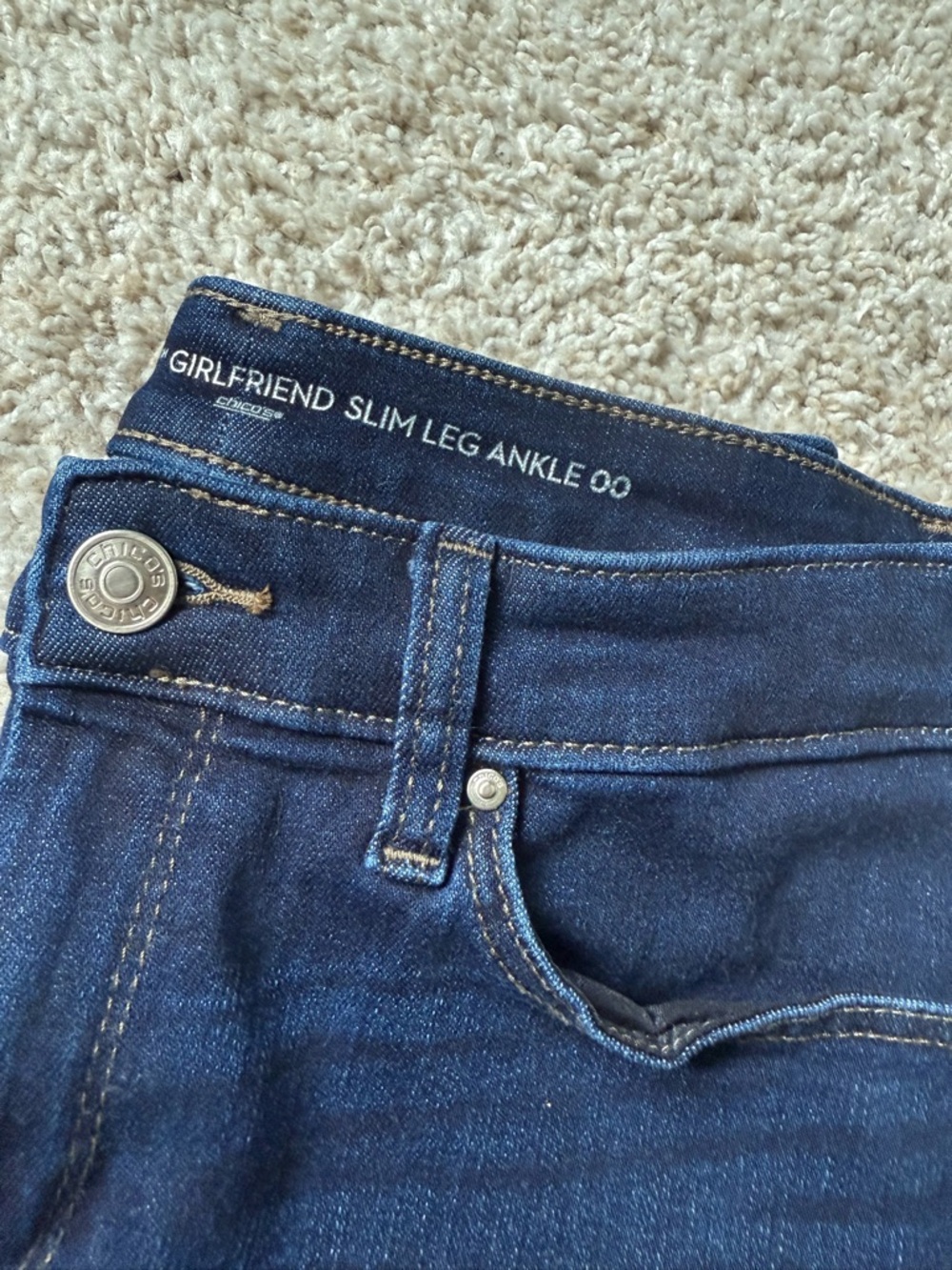 Chico's Dark Indigo Ankle Straight Jeans - Picture 10 of 12